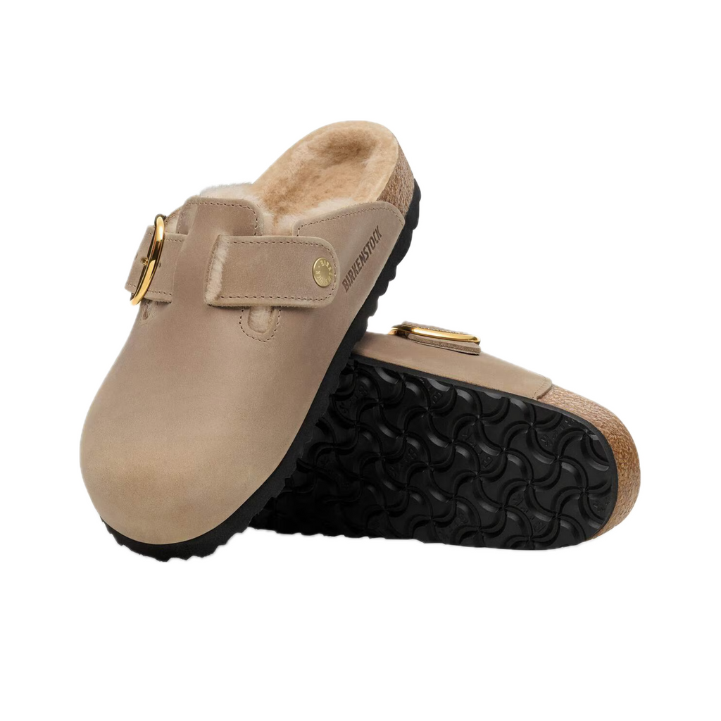 BOSTON BIG BUCKLE SHEARLING OILED LEATHER WOMEN (NARROW)